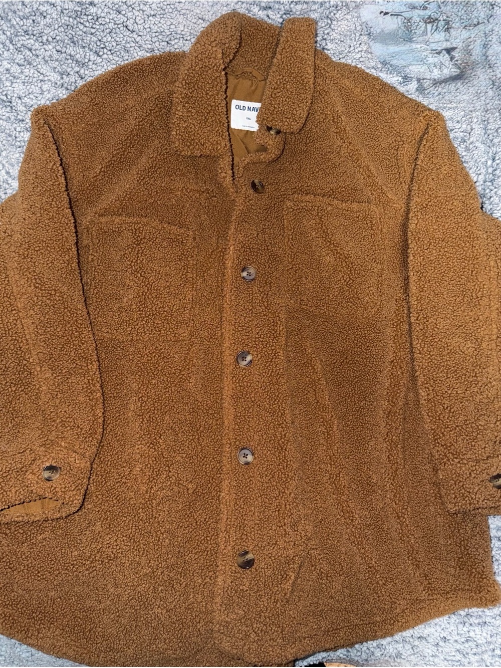 Old Navy Women’s Brown Sherpa Button-Up Jacket
